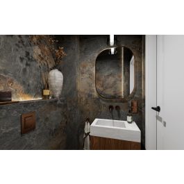 Modernes Premium-WC im Ambiente von Naturstein – Badprojekt Warschau