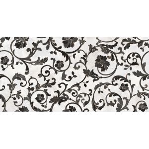 Versace Ceramics FLOREALE BIANCO-NERO 39x78 LUX /2Stk/
