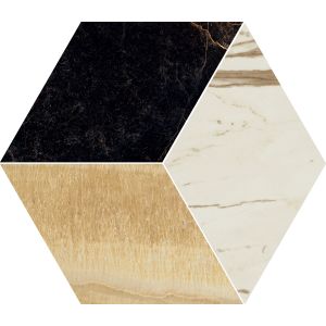 Versace Ceramics MOS.T3 L.NERO-ORO-BIA 39x45 LUX /0,5236m2/