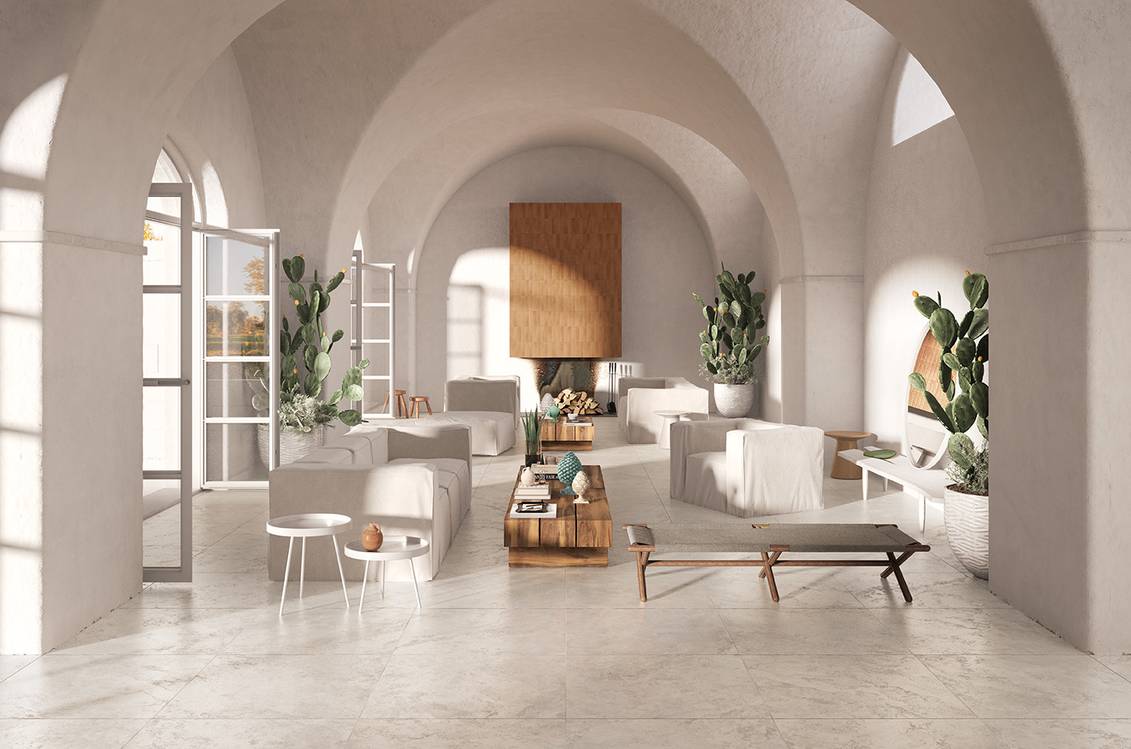 FAP Vento del Sud Bianco &ndash; mediterraner Wohnraum mit hellen Fliesen